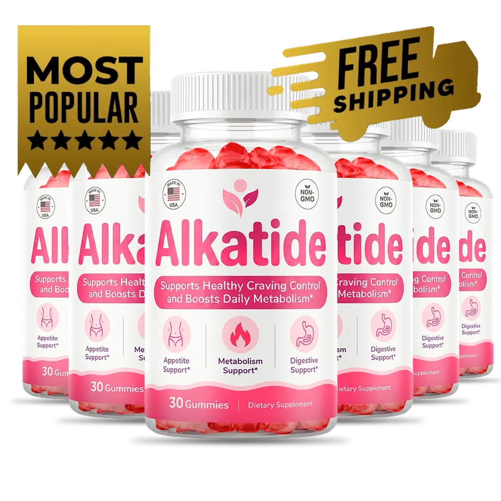 Alkatide 6-bottle best value apple cider vinegar gummy package with free shipping